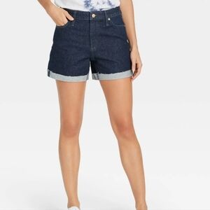 Universal Thread Vintage Midi Jean Shorts Dark Blue Dark Wash Size Women's 6 NEW